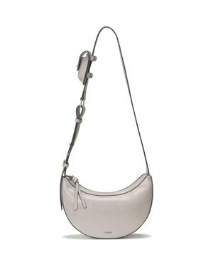 orYANY Rookie Crescent Crackled Leather Crossbody Bag - Metallic