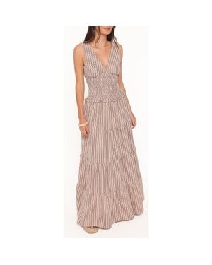 Petal & Pup Eirlys Smocked Tank & Tiered Maxi Skirt Set - Brown