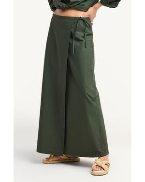 Vitamin A Willa Organic Linen Cover-Up Wrap Skirt - Green