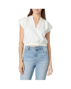 Habitual Extended Shoulder Crop Knit Top - Blue