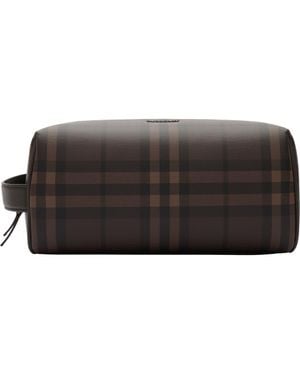 Burberry Check Travel Pouch - Black