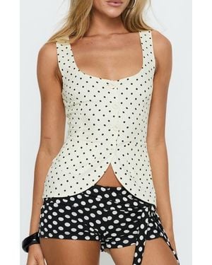 Princess Polly Spirito Polka Dot Vest Top - White