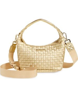MZ Wallace Mini Metallic Woven Top Handle Hobo Bag