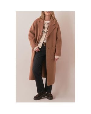 Marine Layer Colette Longline Coat - Brown