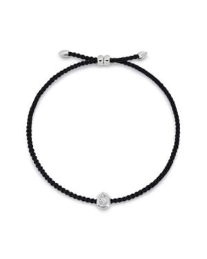 Monica Vinader Pear Set Lab Grown Diamond Cord Bracelet - White