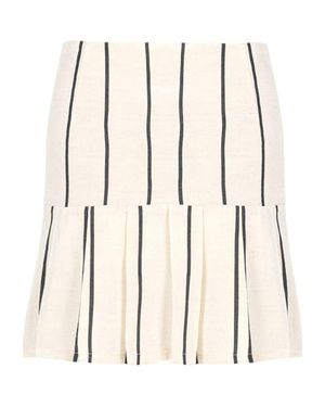 Pcfg Silk & Linen Blend Free Heaven Kutnia Mini Skirt - Natural