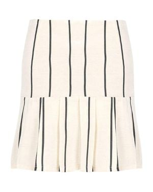 Pcfg Silk & Linen Blend Free Heaven Kutnia Mini Skirt - Natural