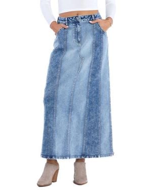 Wash Lab Denim Road Trip Denim Maxi Skirt - Blue