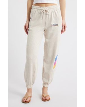 Rip Curl Las Dalias Logo Cotton Blend Sweatpants - White