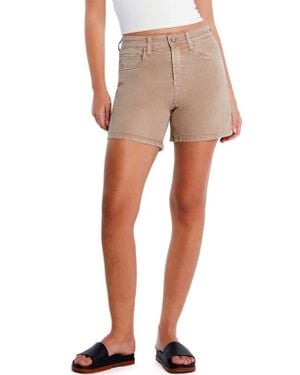 HINT OF BLU Swift High Waist Long Denim Shorts - Natural