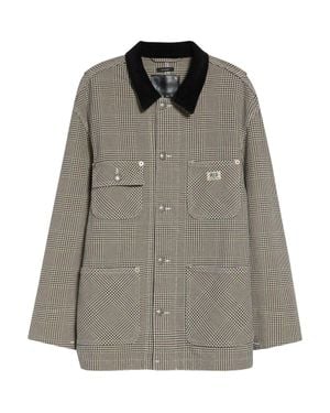 R13 Glen Plaid Relaxed Fit Chore Jacket - Gray