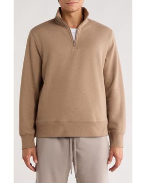 Zella Vital Fleece Quarter Zip Pullover - Natural