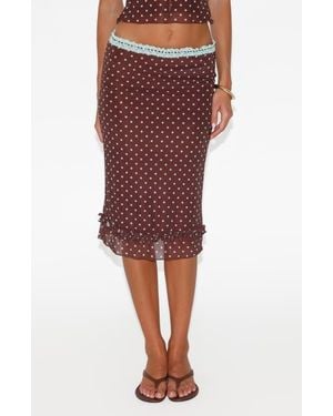 Tiger Mist Amara Low Rise Polka Dot Skirt - Red