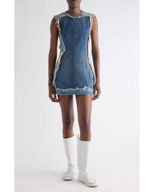 Acne Studios Sleeveless Deconstructed Denim Minidress - Blue