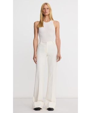 Smythe Wide Leg Cuffed Trouser - White