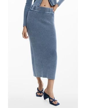 Desigual Rib Maxi Skirt - Blue