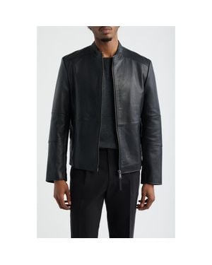 HUGO Lokis Leather Jacket - Black