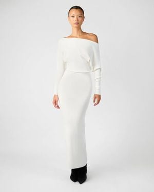 WeWoreWhat Off Shoulder Sweater Midi Dress - White