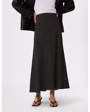 Whistles Mini Spot Maxi Skirt - Black