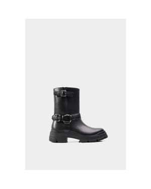 Dante Leather Combat Boots Balia - Black