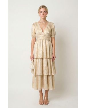 Modenaire Shimmering Maxi Dress - Natural