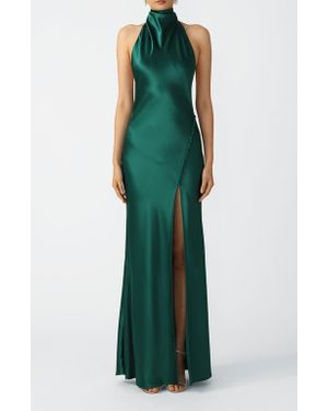 SAU LEE Penelope Satin Gown - Green