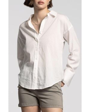 WEEKEND LOS ANGELES Maxime Stripe Button-Up Shirt - White