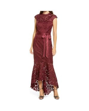Chi Chi London Willas Cutout Lace High/Low Dress - Red