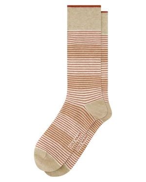 Cole Haan Stripe Dress Socks - Natural