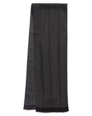 Tom Ford Polka Dot Silk Twill Fringe Scarf - Black