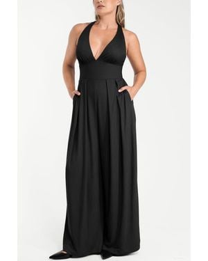Shapellx Airslim Deep Plunge Built-In Shaping Jumpsuit - Black