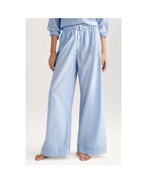 Tommy John Stripe High Waist Woven Sleep Pants - Blue