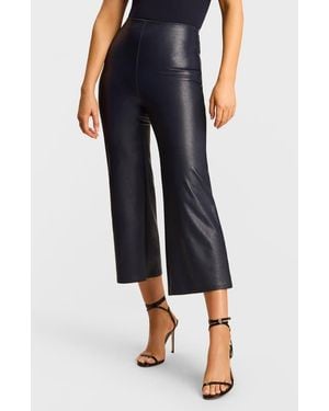 Commando Faux Leather Crop Wide Leg Pants - Black