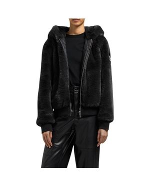 Moose Knuckles Portland Bunny Faux Fur Hooded Jacket - Black