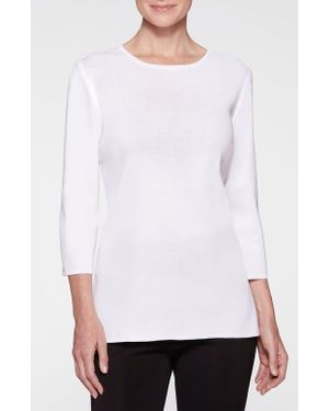 Misook Knit Tunic Top - White