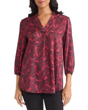 Jones New York Paisley Print Tunic - Red
