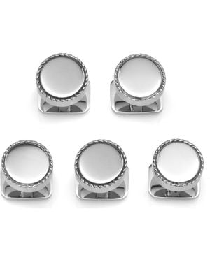 Cufflinks Inc. Stainless Steel Rope Border Stud Set - Metallic