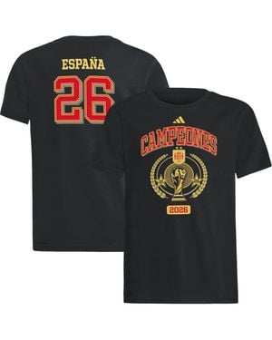 adidas Youth Spain National Team 2026 Fifa World Cup Champions Trophy T-Shirt - Black