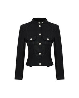 Pcfg Pure Cotton Shiny Coated Denim Jacket - Black