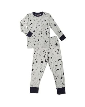Everly Grey Emerson Fitted Long Sleeve 2-Piece Pajamas - White