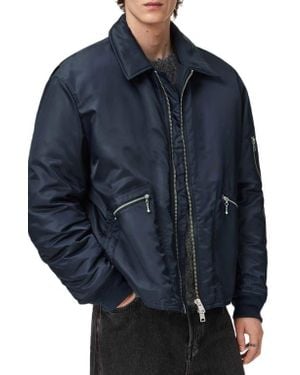 AllSaints Fallon Nylon Bomber Jacket - Blue