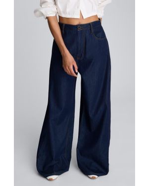 Kenneth Cole High Waist Wide Leg Jeans - Blue