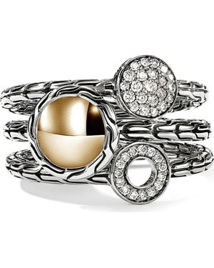 John Hardy Jh Essential Stacking Ring, Diamonds - Metallic