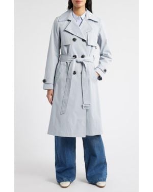 Sam Edelman Double Breasted Trench Coat - Blue