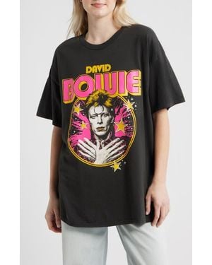 Merch Traffic David Bowie Cotton Graphic T-Shirt - Black