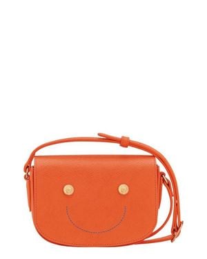 Longchamp Les Champs Leather Crossbody Bag - Orange