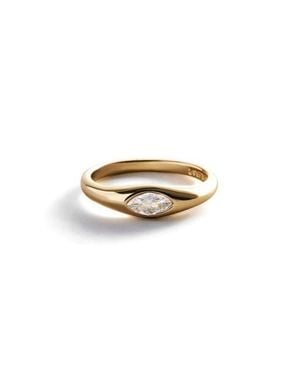 BaubleBar Niecy Marquise Cubic Zirconia Pinky Ring - Metallic