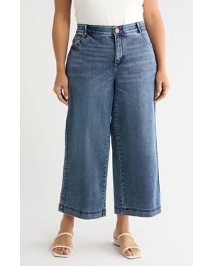 Wit & Wisdom Gracie Skyrise Double Side Seam Wide Leg Jeans - Blue