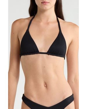 Kulani Kinis Slider Triangle Bikini Top - Black