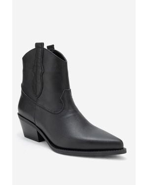 Forever & Always Shoes Elia Leather Western Boot - Black